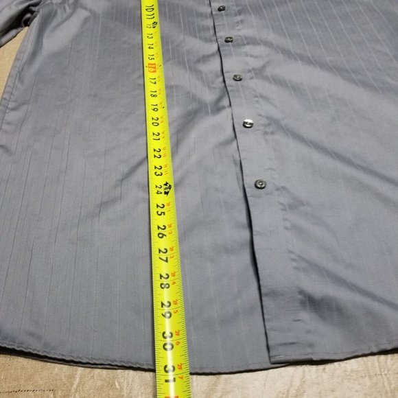Kenneth Cole Reaction Men’s Size 16 34/35 Gray Long Sleeve Button Up Dress Shirt - Picture 8 of 12